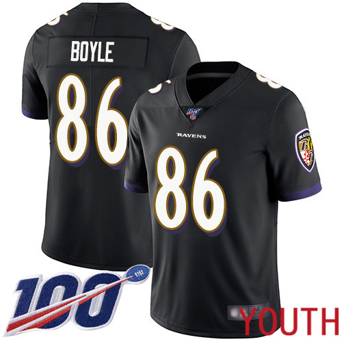 Baltimore Ravens Limited Black Youth Nick Boyle Alternate Jersey NFL Football #86 100th Season Vapor Untouchable
